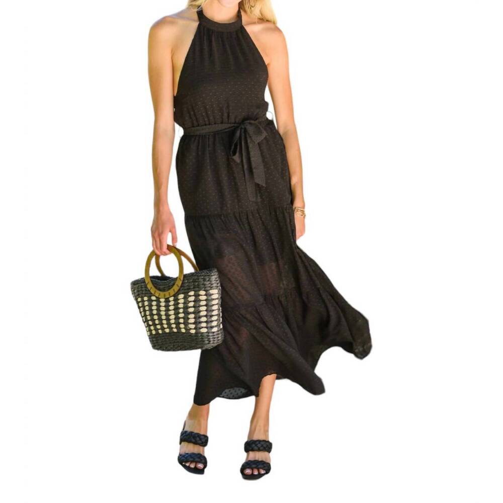 NEW COZY CASUAL check mate maxi dress in black
